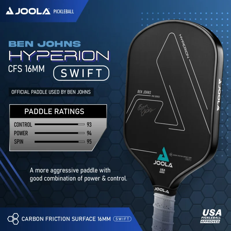 Joola Ben Johns Hyperion CFS 16 Swift Paddle per pickleball