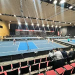 Pickleball court using PickleRoll on sealed concrete